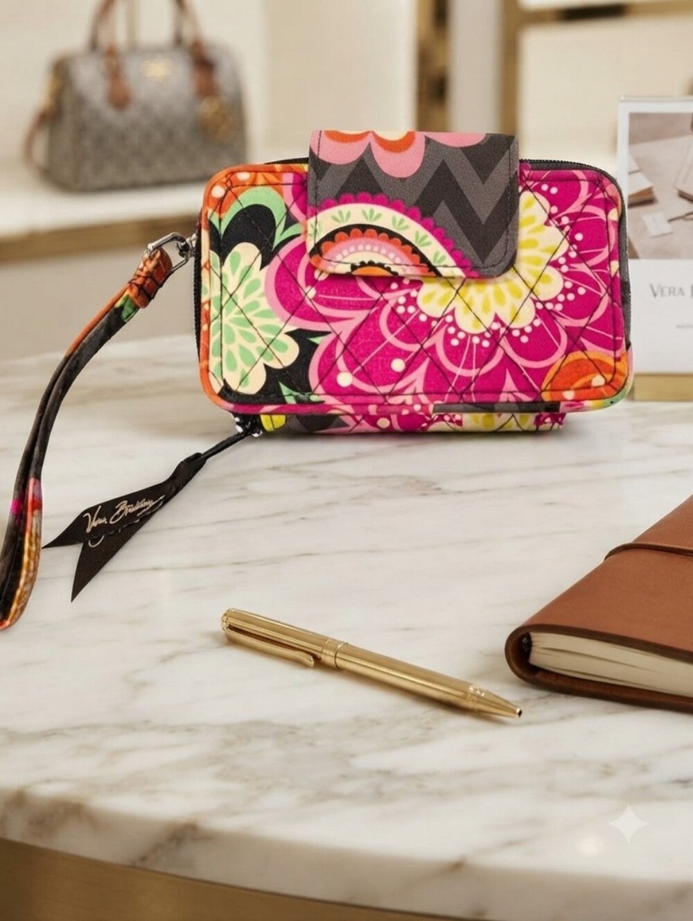 Vera Bradley Ziggy Zinnia Wristlet Wallet - Picture 1 of 9